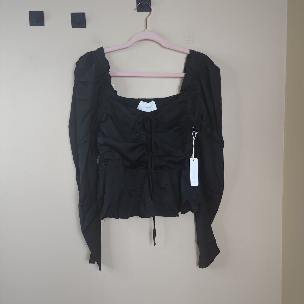 Six/Fifty The Ruby Blouse in Black Size M